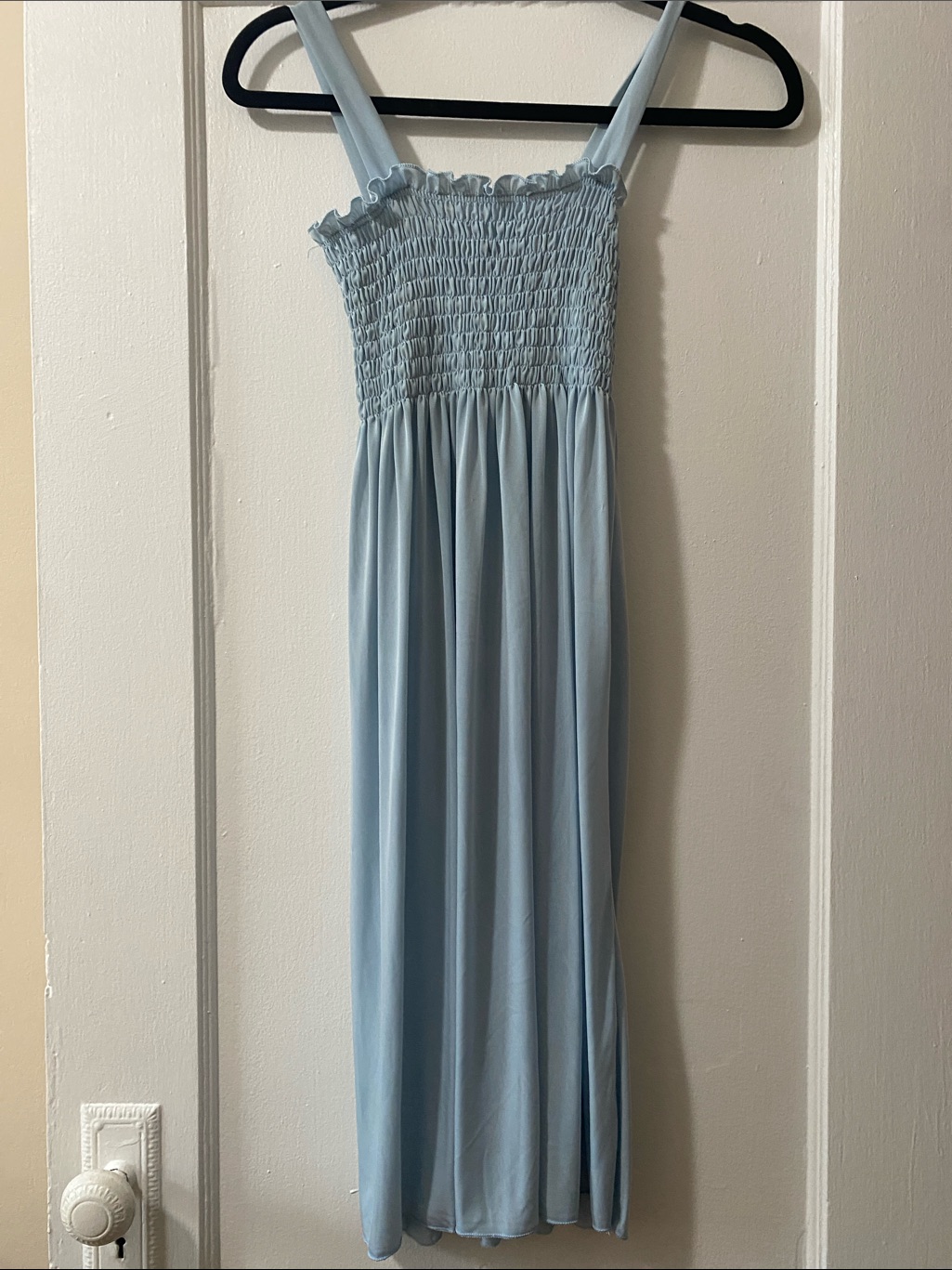 Light Blue Smocked Maxi Dress
